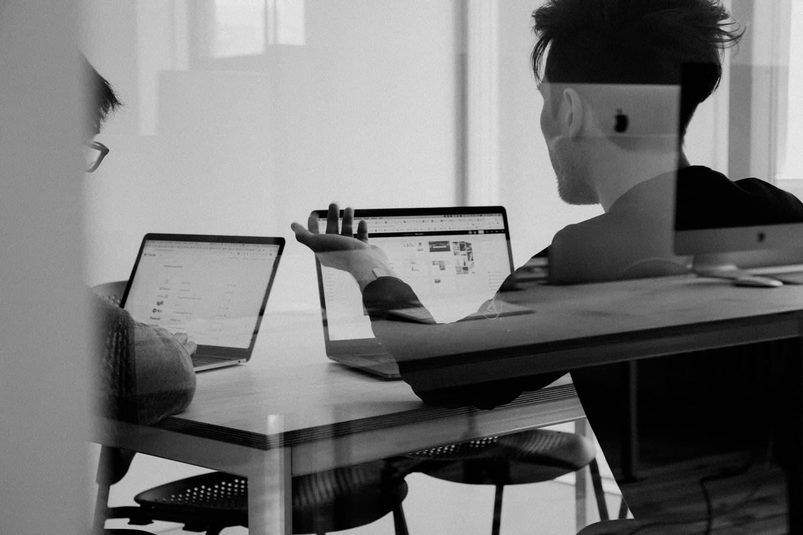 Two developers reviewing a website build together